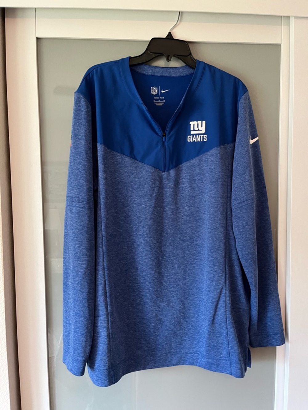 Nike Blue New York Giants Half-Zip Pullover DRI-FIT